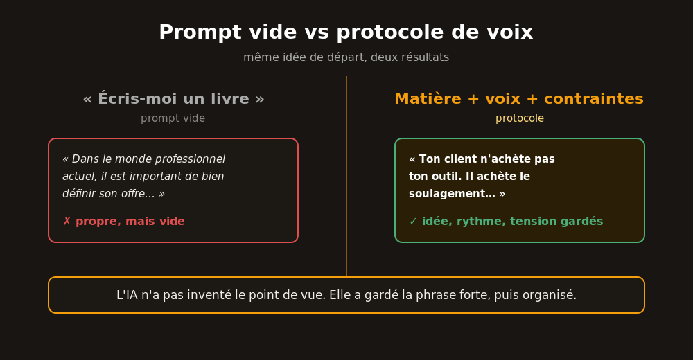 Comparaison entre prompt vide et protocole de voix
